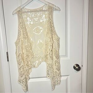 Open Stitch Cardigan Boho Hippie Butterfly Crochet Vest One Size Y2K Goblincore